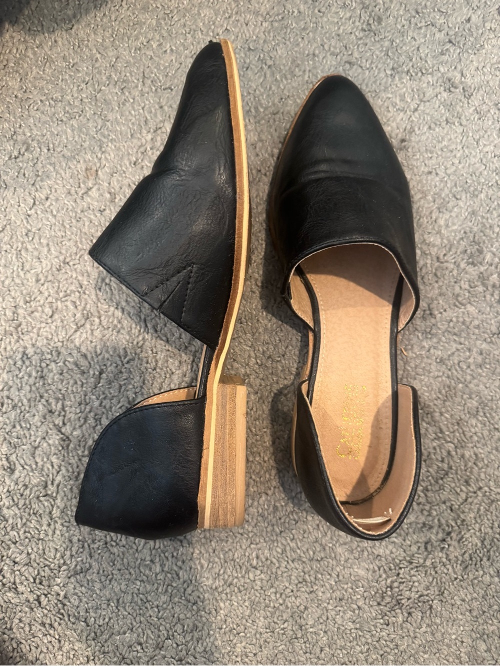 Black Women’s D'Orsay Flats - Classic Slip-On Style size 7.5
